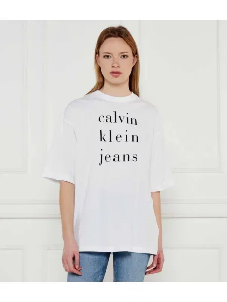 Calvin Klein Jeans Póló | Relaxed fit fehér