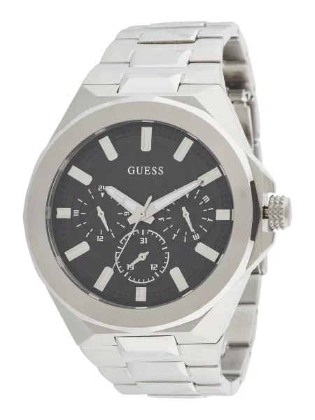 GUESS Ceas analogic / argintiu negru