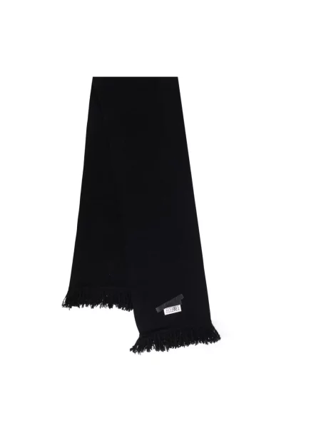 Maison Margiela szalik z wełną gładki czarny