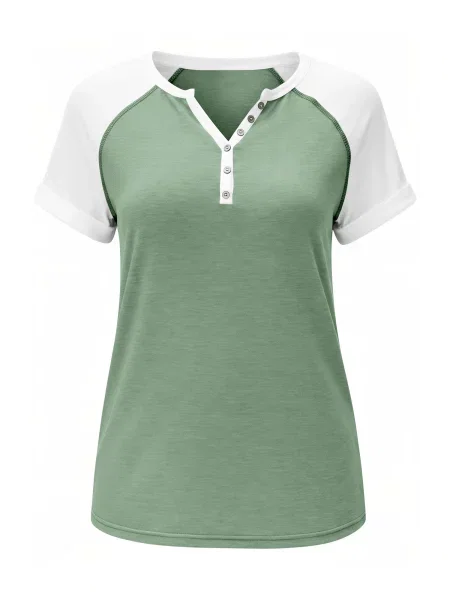 Imily Bela Tricou verde pastel alb