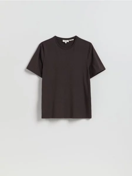 Reserved Tricou regular fit cu conținut ridicat de fibre de bambus maro-închis maro