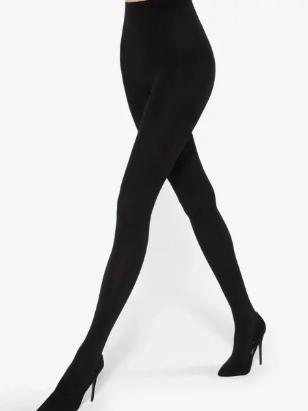 Женские однотонные колготки с высокой посадкой den чорні