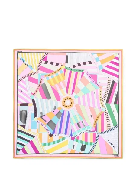 Fular Lancel cu imagine cu imprimeu geometric roz