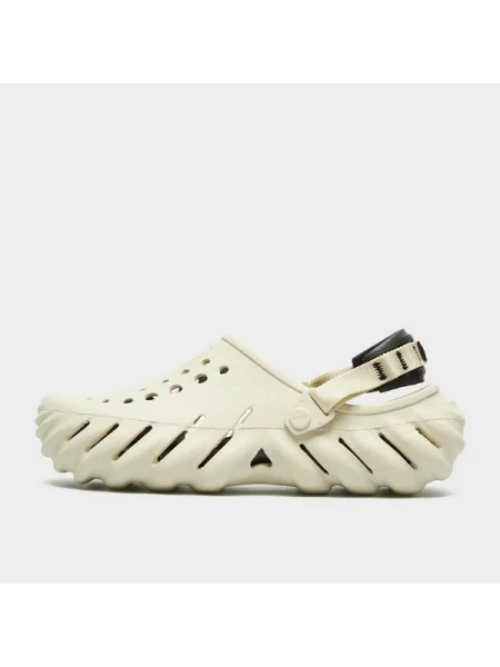Crocs klapki Echo Clog damskie na platformie beżowy