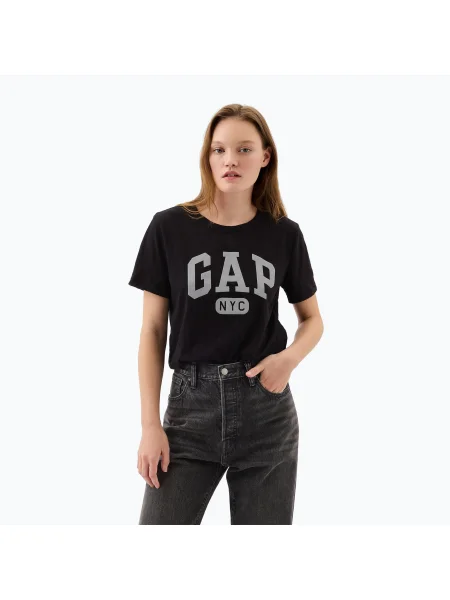 Tricou pentru femei GAP Logo Slub Tee black negru