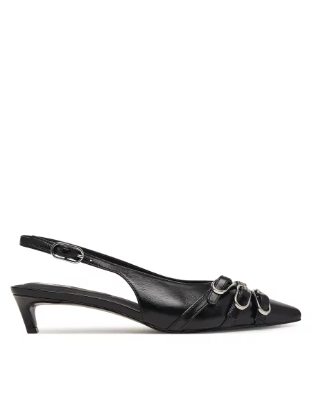 Tommy Jeans Обувки на Tjw Sling Back Kitten Heels черен