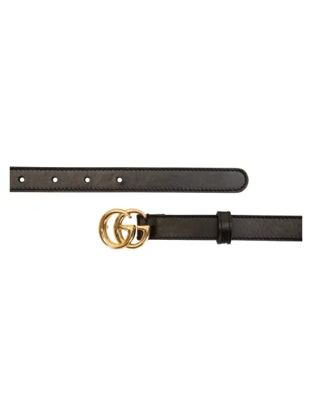 Pasek Gucci skórzany z logo czarny