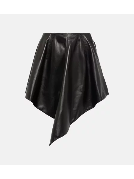 Spódnica skórzana Alaïa asymetryczna czarna