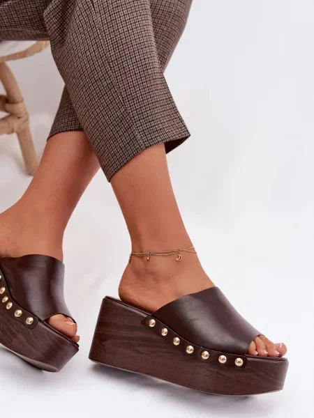 Sandály Boto na platformě hnědé