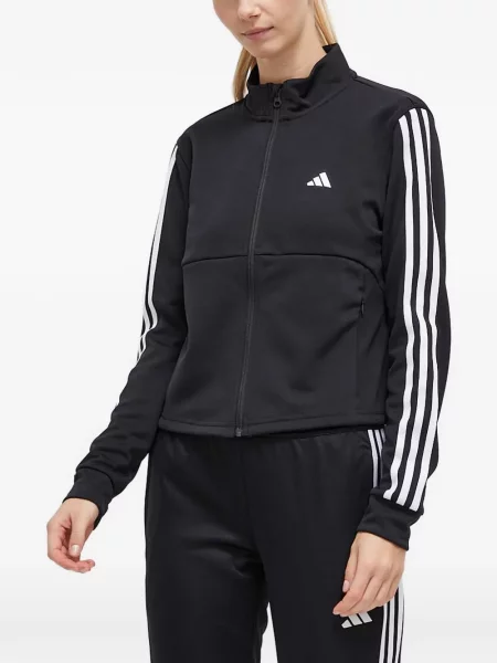 Ριγέ τρέξιμο μπλούζα Adidas από διχτυωτό κόκκινο