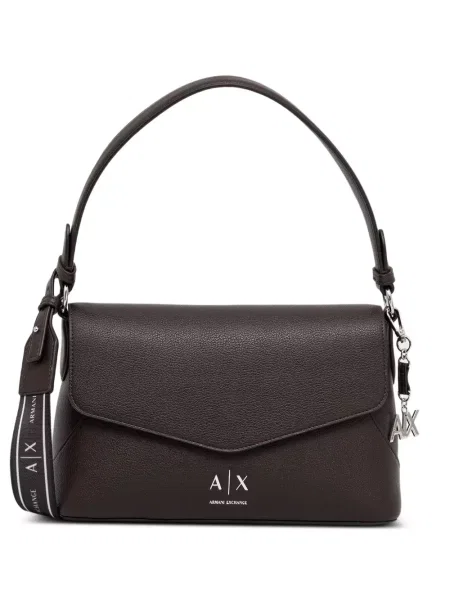 Geantă Armani Exchange cu autograf maro