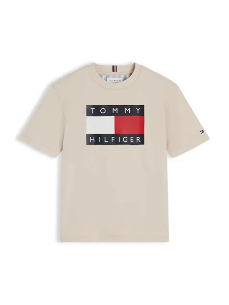 Tommy Hilfiger majica za djecu od pamuka bež