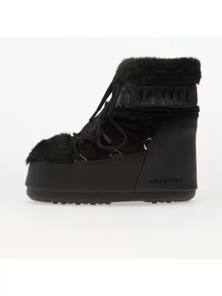 Boty Moon Boot Icon Low Faux Fur Black černé