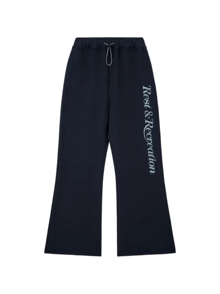 Pantaloni Rest&recreation cu autograf cu cordon albastru