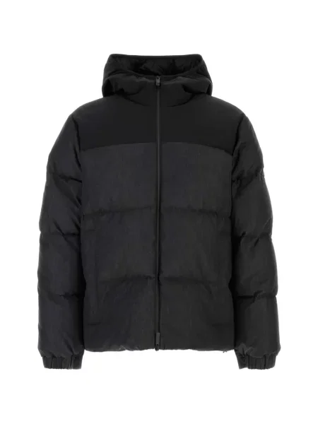 Geacă cu puf Moncler cu glugă negru