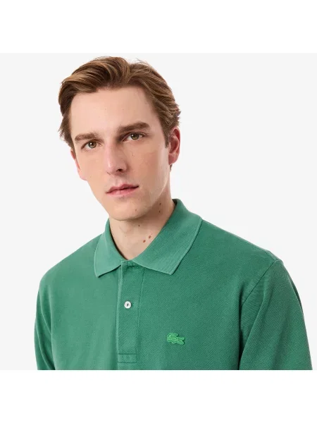Lacoste Koszulka Polo Classic Fit Z Efektem Sprania zielony