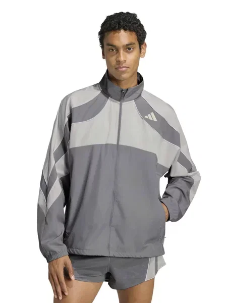 ADIDAS PERFORMANCE Športová bunda ADIZERO / svetlosivá sivá