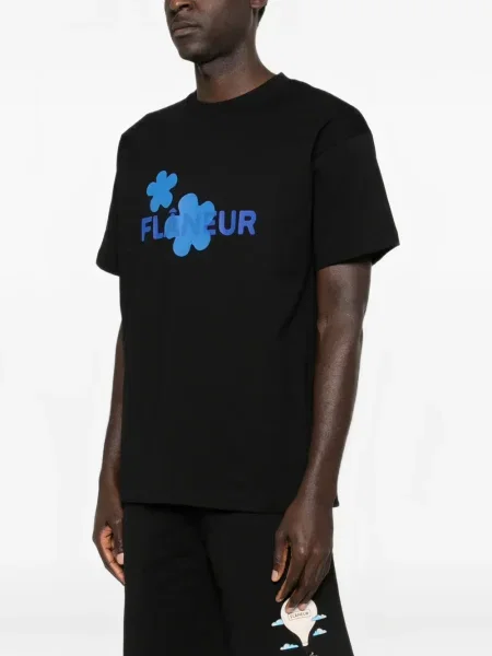 Tricou Flâneur cu model floral negru