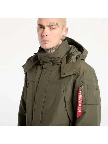 Lniana parka Alpha Industries Inc. zielona