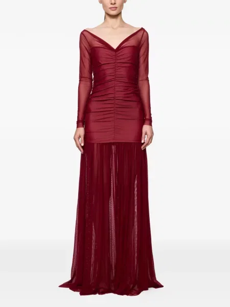 V-nyakú maxi ruha Atu Body Couture piros