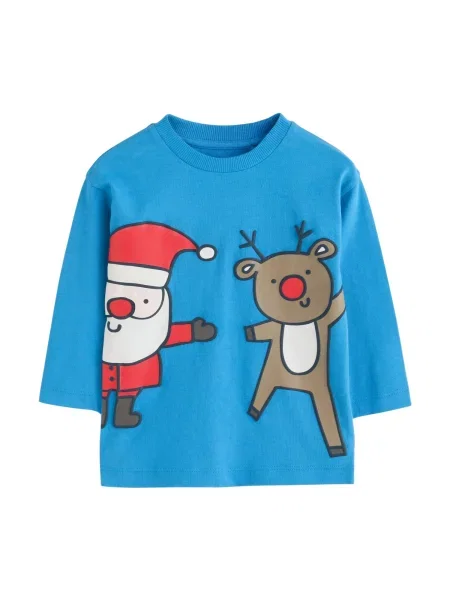 Next Tricou azuriu / gri piatră / roșu alb