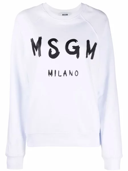 Bluza Msgm z nadrukiem biała