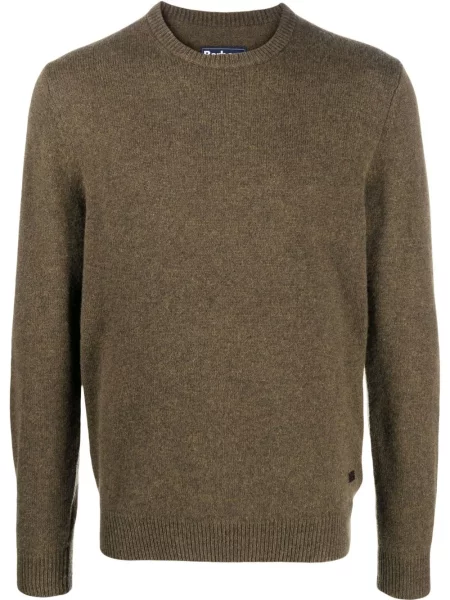 Lung pulover Barbour cu decolteu rotund verde