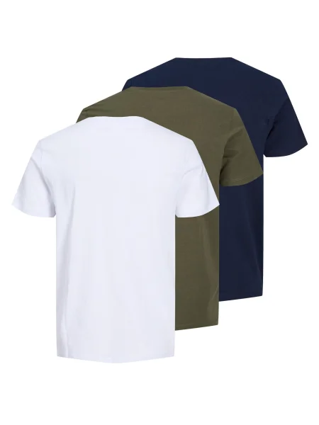 JACK & JONES Tričko HARRISON biela / zelená / tmavomodrá