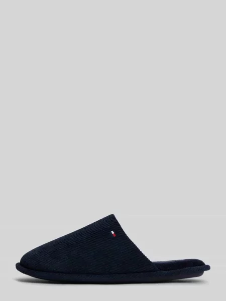 Kapcie z detal z logo Tommy Hilfiger niebieskie