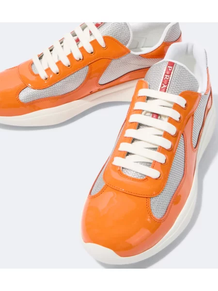 Bőr sneaker Prada narancsszínű