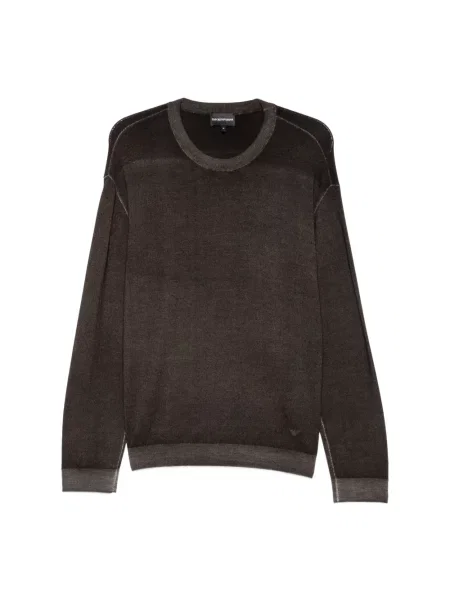 Sweter Emporio Armani wełniany brązowy