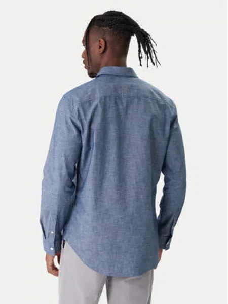Calvin Klein Jeans Srajca Chambray Classic Mornarsko modra