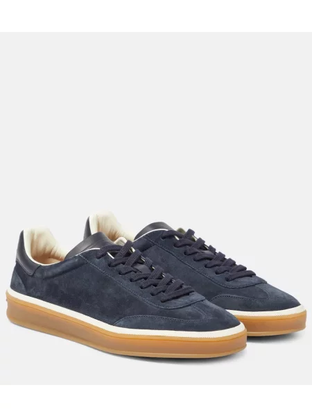 Sneakerși Loro Piana din piele de căprioară tenis albastru