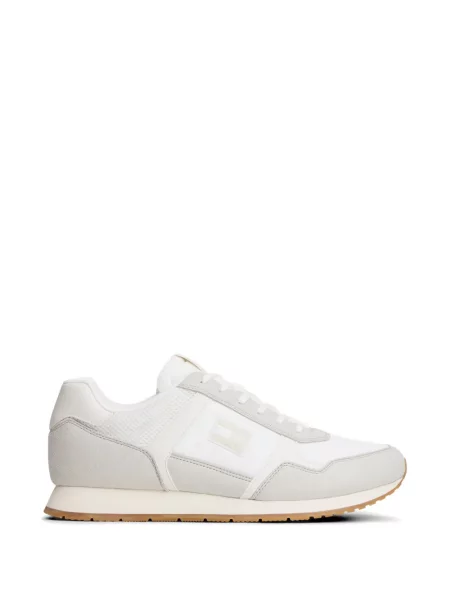 Sneakerși Tommy Hilfiger din piele de căprioară alb