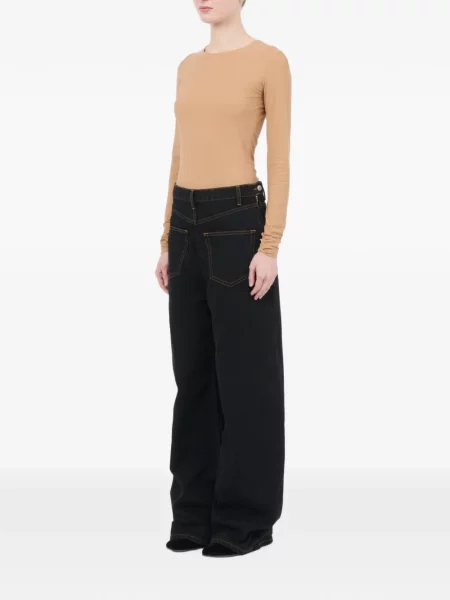 Široke traperice Mm6 Maison Margiela crna