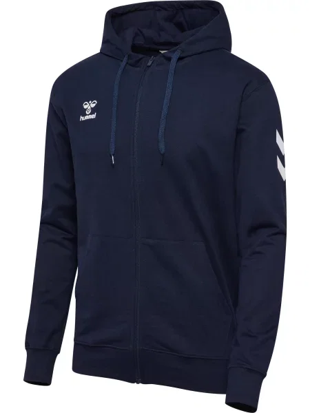 Bluza z kapturem i zamkiem błyskawicznym Hummel GO niebieska