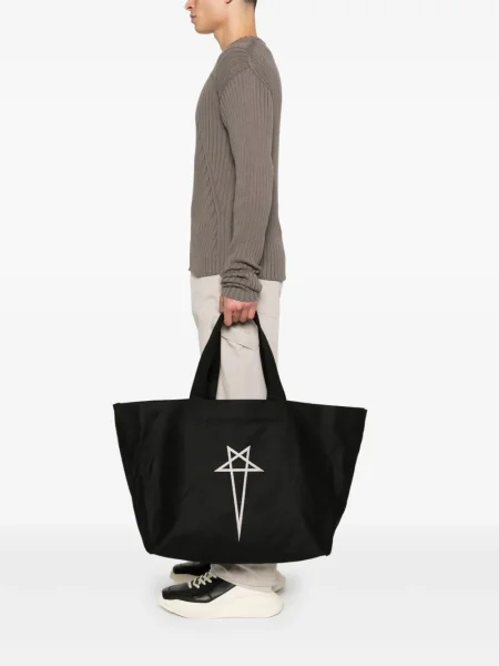 Geantă Rick Owens cu broderie negru