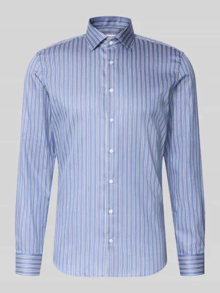 Koszula o kroju slim fit z czystej bawełny model New Kent' Seidensticker granatowa