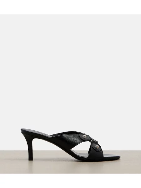 Papuci tip mules Balenciaga din piele negru