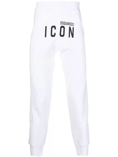 Pantaloni Dsquared2 cu imagine alb