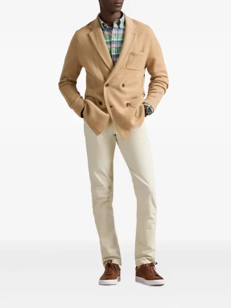 Șapcă Polo Ralph Lauren cu broderie din țesătură twill în carouri albastru