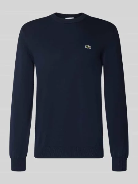 Sweter o kroju regular fit z mieszanki bawełny Lacoste niebieski