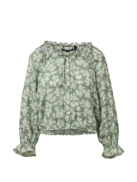 Top Veronica Beard cu model floral cu imagine verde