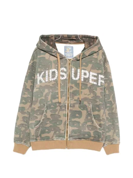 Камуфлажен суичър с качулка Kidsuper зелено