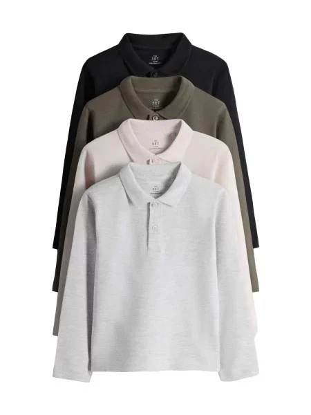 The Set Tricou gri amestecat / oliv / rosé negru
