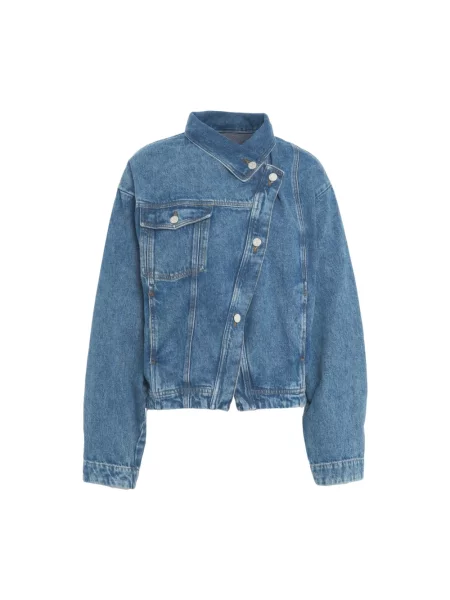 Won Hundred kurtka jeansowa przejściowa oversize niebieski