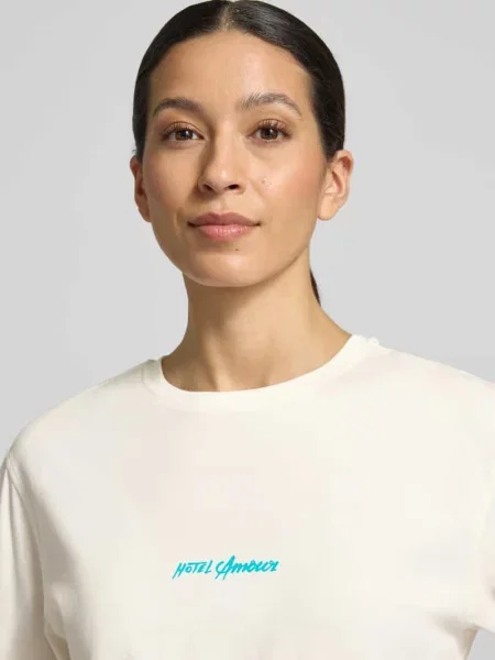 Krój regular fit t-shirt z czystej bawełny model VIGGA' Selected Femme biała