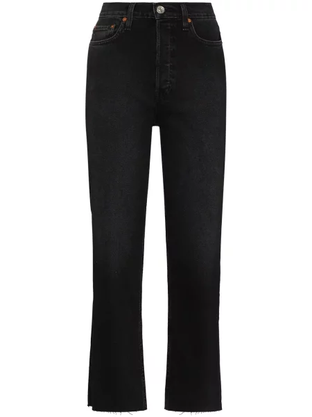 Proste jeansy Re/done z kamieniami czarne