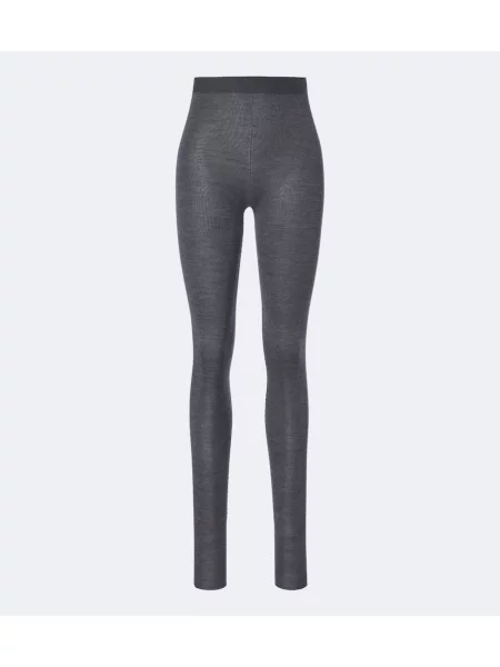 Leggings Bottega Veneta de lână gri
