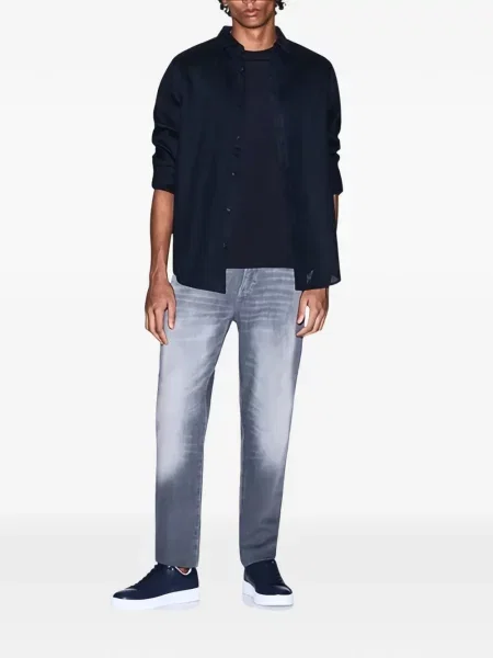 Blugi Armani Exchange cu autograf gri